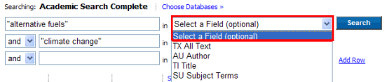 Selecting the Search Fields